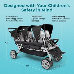 Puériculture - Poussette - Poussette 6 places compass - 6 mois + - Noir