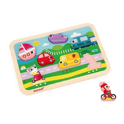 Jeux - Jeux Éducatifs et Puzzle - Puzzle Véhicules 7 pièces Chat et souris