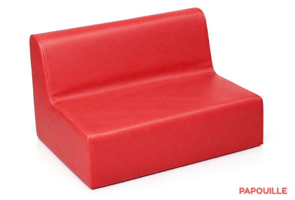 Banquette enfant 2 à 3 places en mousse pvc h. 17cm rouge