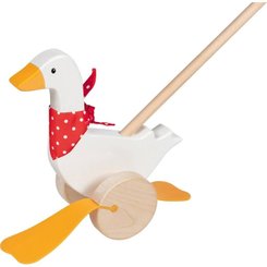 Jouets - Jouets à Pousser, à Tirer - Animal à pousser oie Bertha en bois