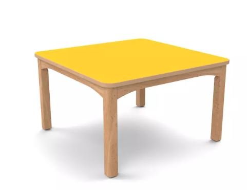 Table en bois 80 x 80 cm T6 - Jaune