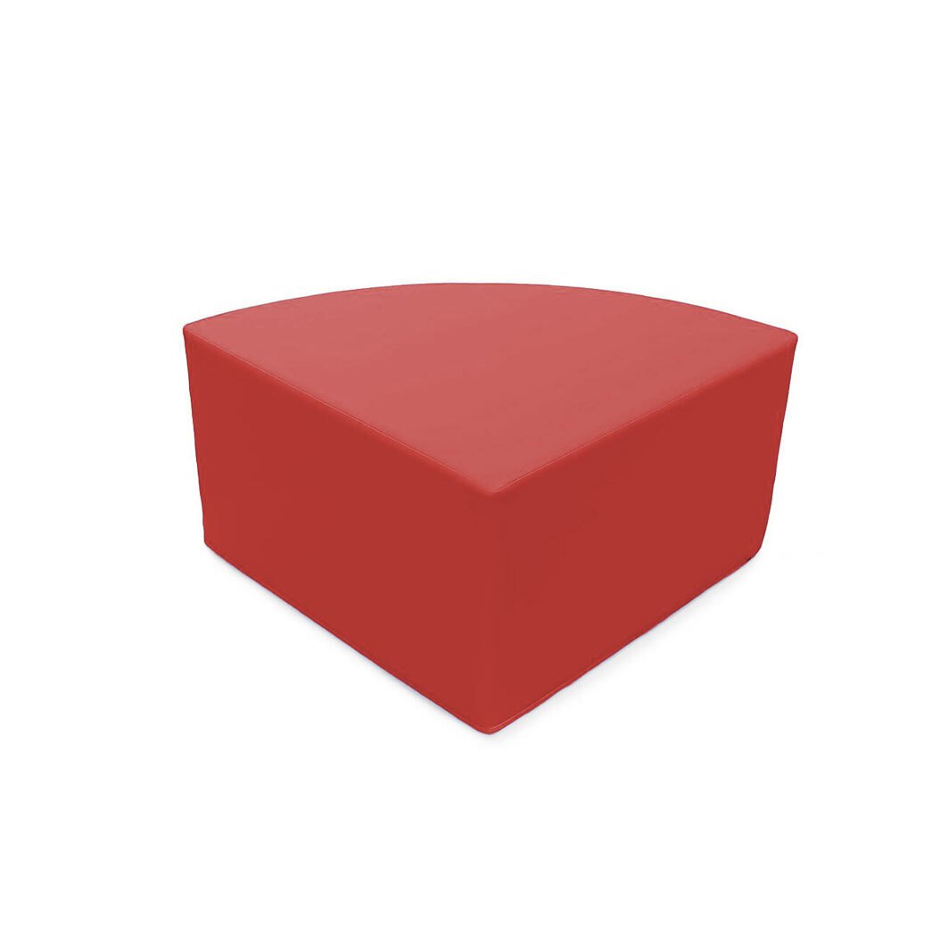 Pouf 1/4 rond en mousse pvc h.25 cm rouge