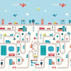 Jouets - Tapis et Jeux d'Éveil, Portiques d'Activité - Tapis Double Face La Ville et la Foret