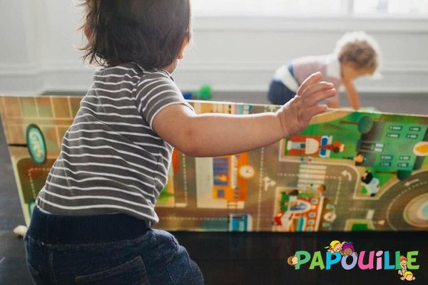 Jouets - Tapis et Jeux d'Éveil, Portiques d'Activité - Tapis de jeu double face ville et zoo