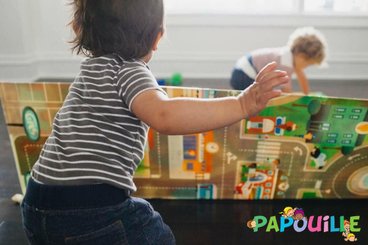 Jouets - Tapis et Jeux d'Éveil, Portiques d'Activité - Tapis de jeu double face ville et zoo