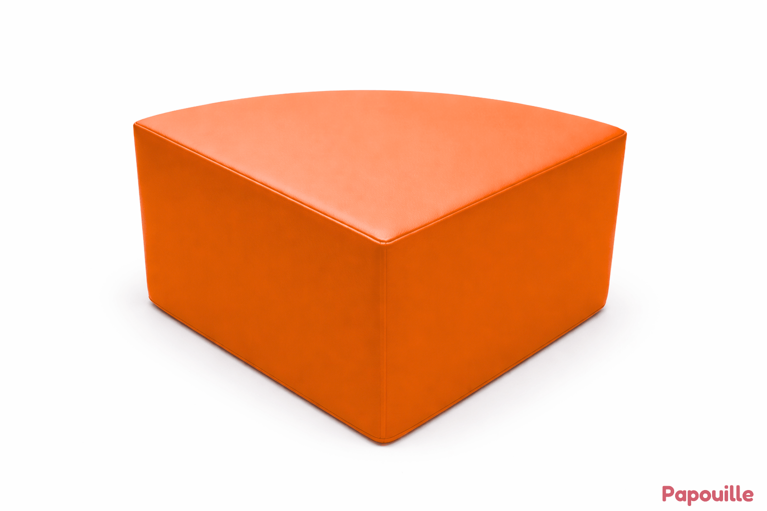 Pouf 1/4 rond en mousse pvc h.25 cm orange