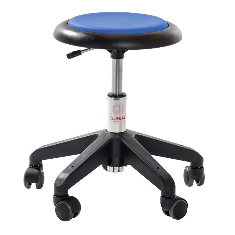 Tabouret rembourré réglable en hauteur Micro simili-cuir Bleu