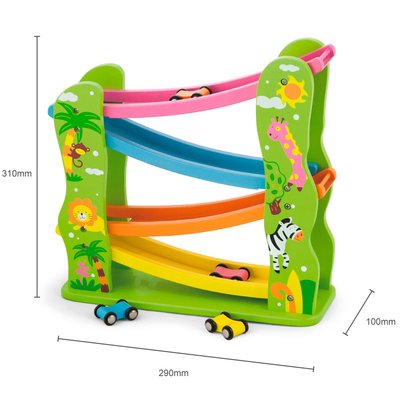 Jouets - Garages, Voitures et Circuits pour Enfant - Circuit toboggan + 4 véhicules