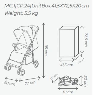 Puériculture - Poussette - Poussette 1 place avec panier de rangement - jusqu'à 15 Kg