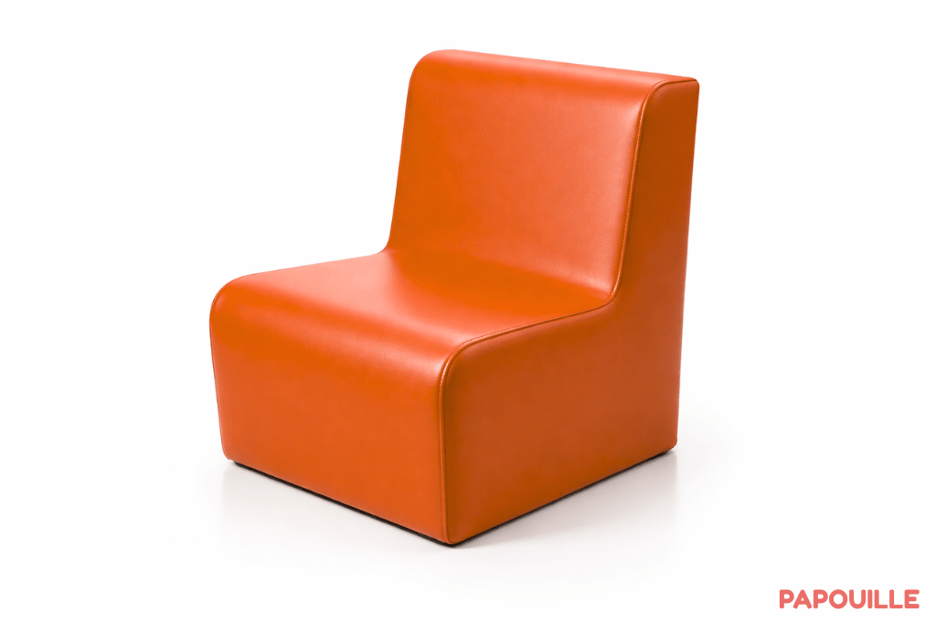 Chauffeuse droite unie hauteur d'assise 32 cm orange