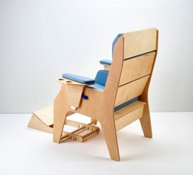 Puériculture - Fauteuils, coussins et accessoires d'allaitement - Fauteuil d'allaitement avec repose pied - bleu