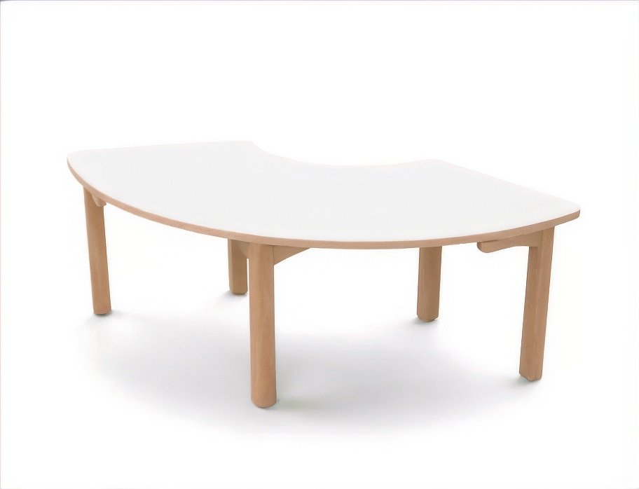 Table en bois 1/3 anneau T1 - Blanc