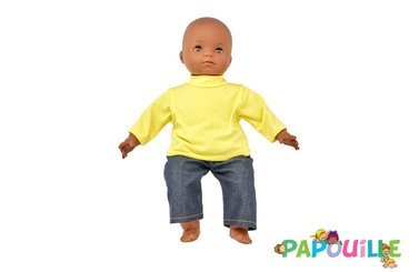 Jouets - Poupons, Peluches et Accessoires - Poupon corps mou sans cheveux africain 40cm