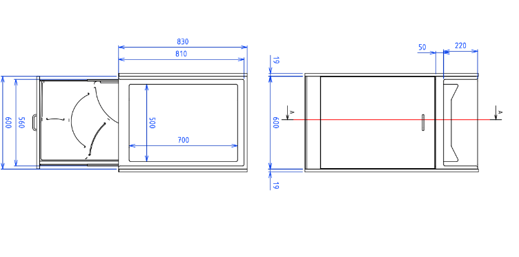 Change - Meuble à Langer crèche - Table à langer sur Mesure - 600x830 mm