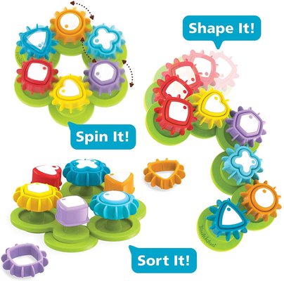 Jouets - Jouets à Empiler ou à Encastrer - Jeu de formes et engrenages - jouet bébé educatif - jeu formes et empilage