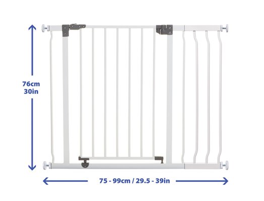 Médical et Prévention - Barrières de Sécurité Enfant - Barrière - Portillon avec rallonge  75 - 99 cm - Blanc