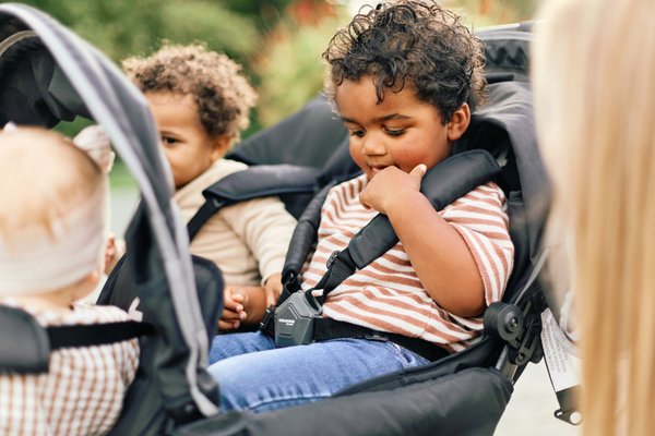 Puériculture - Poussette - Poussettes quadruple + Housse de pluie et pare soleil - Noir 