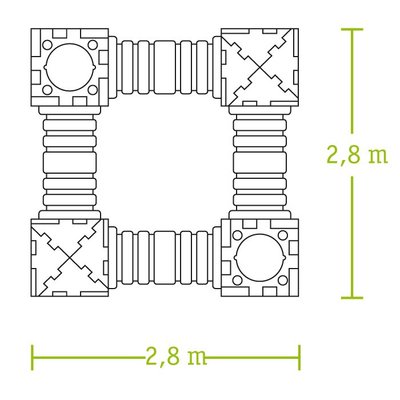 Mobilier - Aire de jeux et structure extérieure - Aire de jeux cubique tunnel - 2 cubes triangles 