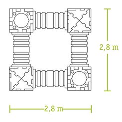 Mobilier - Aire de jeux et structure extérieure - Aire de jeux cubique tunnel - 2 cubes triangles 