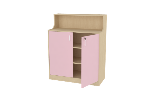 Mobilier - Meuble de rangement scolaire - Meuble d'accueil - 100 x 124 x 45 - rose