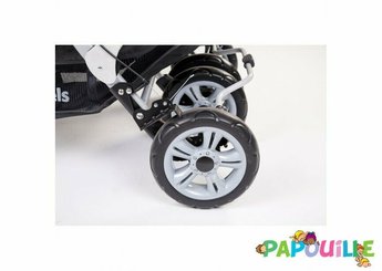 Puériculture - Poussette - Poussette quadruple 2 autobrakes 4 enfants anthracite