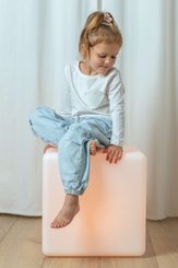 Motricité - Eveil Sensoriels et Tactiles - Cube lumineux sensoriel - LED - 40 cm