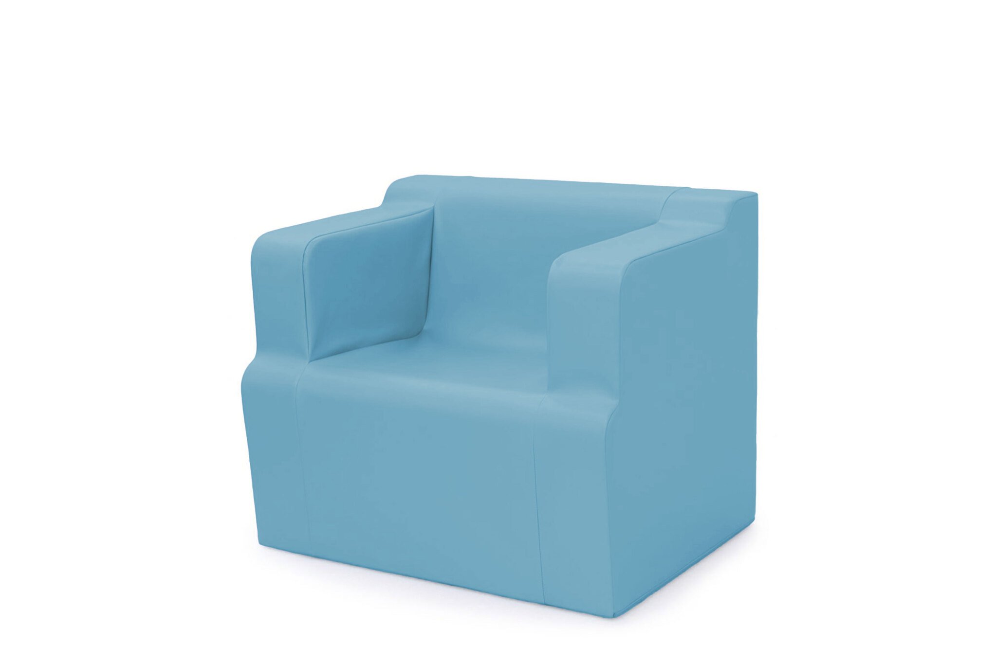 Fauteuil individuel allaitement 2 accoudoirs bleu ciel