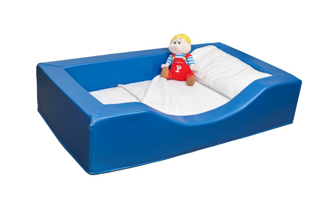 Couchette empilable en mousse pvc 50 x 100 cm bleu Top crèches