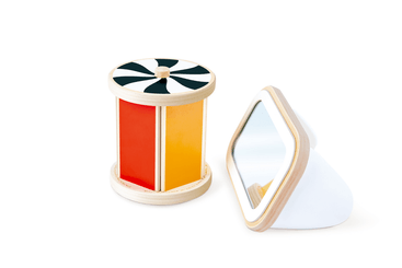 Jouets - Jouets d'Éveil - Tambour rotatif avec miroir Montessori 