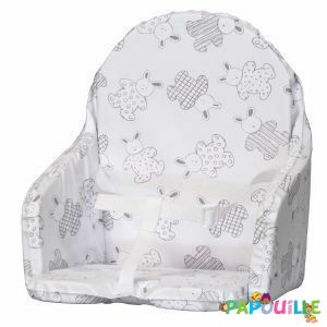 Puériculture - Coussin, Housse et accessoires pour Chaises, Transats - Coussin De Chaise Bébé décor lapin En PVC Avec Sangle