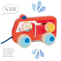 Jouets - Jouets à Pousser, à Tirer - Voiture de Pompier à tirer