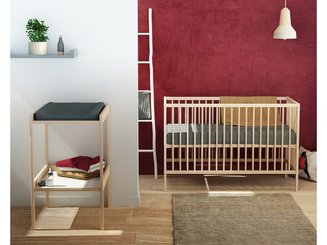 Couchage - Lit Crèche en Bois bébé, enfant - Lit bébé 60x120 simple Naturel  sans traitement ni peinture