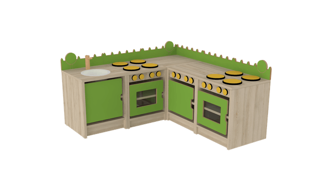 Mobilier - Mobilier de jeux d'imitation - Ensemble tout équipé angle - cuisine imitation - Vert