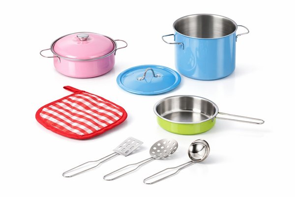 Jouets - Jouets d'Imitation et d'Imagination - Set de cuisine coloré, 9 éléments