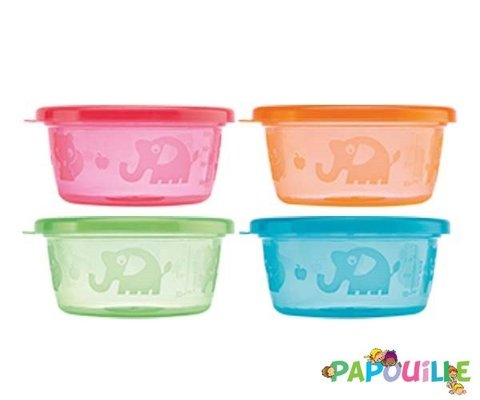 Repas - Raviers, Coupelles et boite de conservation - 4 pots de conservation hermétique 240 ml ( nuby )