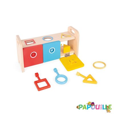 Jouets - Jouets à Empiler ou à Encastrer - Boite à clefs, apprentissage formes et couleurs