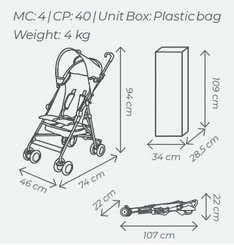 Puériculture - Poussette - Poussette canne avec panier de rangement - jusqu'à 15 Kg