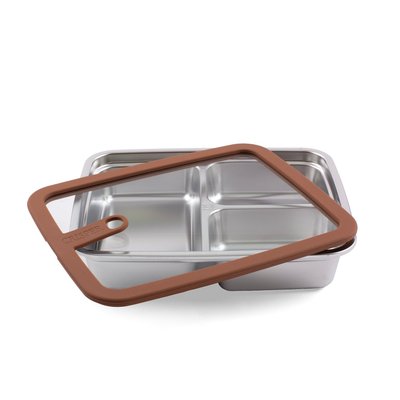 Repas - Raviers, Coupelles et boite de conservation - Boite de conservation 3 compartiments - 160 cl - Inox micro-ondable