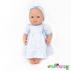 Jouets - Poupons, Peluches et Accessoires - Poupée corps dur sans cheveux 30cm européenne robe bleu