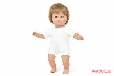 Jouets - Poupons, Peluches et Accessoires - Poupon corps mou avec cheveux 30cm garçon