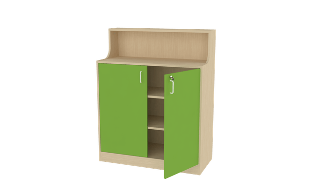 Mobilier - Meuble de rangement scolaire - Meuble d'accueil - 100 x 124 x 45 - vert
