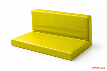 Mobilier - Meuble en mousse et Pouf - Banquette ras de sol sans armature jaune