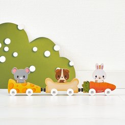 Jouets - Garages, Voitures et Circuits pour Enfant - Véhicule animaux en bois magnétique 