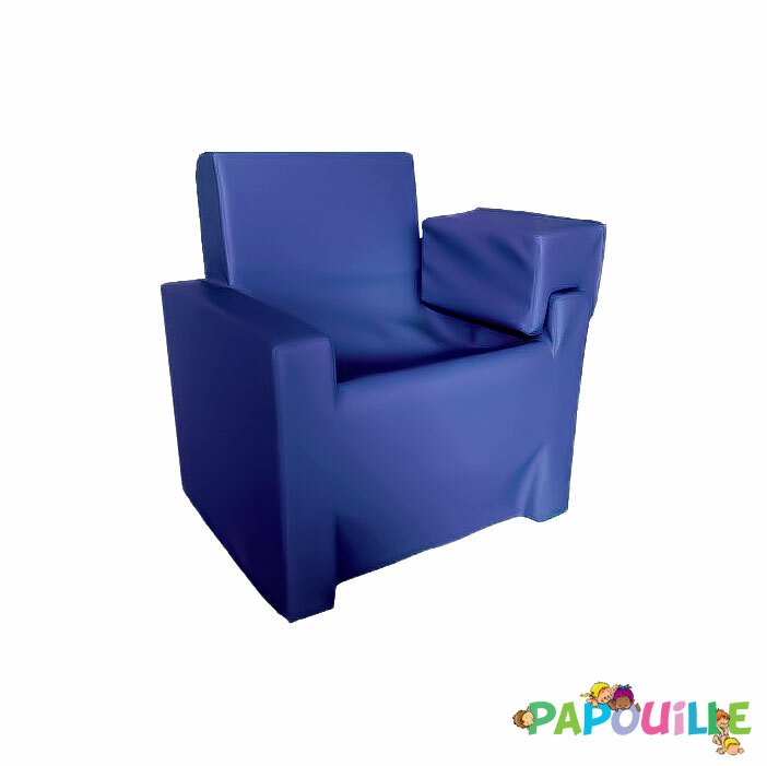 Fauteuil d'allaitement en mousse pvc avec accoudoirs bleu