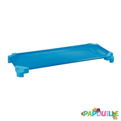 Couchette empilable en mousse pvc 50 x 100 cm bleu Top crèches