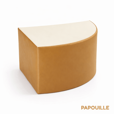 Mobilier - Meuble en mousse et Pouf - Pouf triangle en mousse imperméable assise de 30 cm - Marron et crème