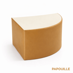 Mobilier - Meuble en mousse et Pouf - Pouf triangle en mousse imperméable assise de 30 cm - Marron et crème