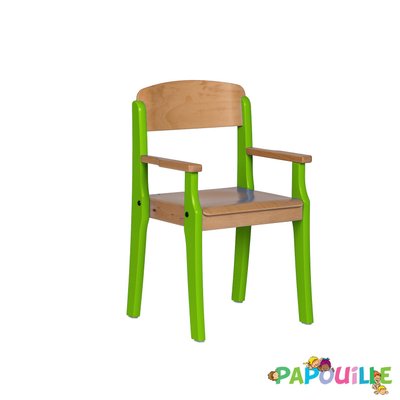 Mobilier - Chaise & fauteuil pour crèche - Fauteuil enfant en bois avec accoudoirs t3 h.35cm vernis