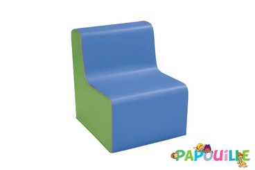 Mobilier - Meuble en mousse et Pouf - Chauffeuse droite hauteur 25cm bicolor bleu vert