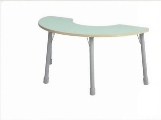 Mobilier - Table crèche et scolaire - Table demi lune Bleu - avec pieds